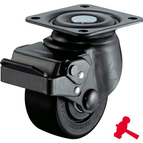 ハンマーキャスター 低床重荷重用旋回式ナイロン車輪（ボールベアリング）75mm SP付 (1個) 品