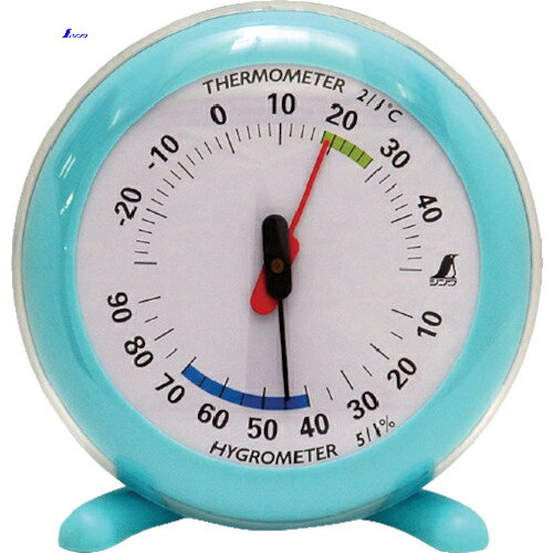 シンワ 温湿度計Q-2 丸型10cmライトブルー (1個) 品番：70496