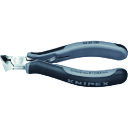 KNIPEX クニペックス エレクトロニクスエンドカッティングニッパー オブリケ(15°傾斜) ESDハンドル(静電気防止) (1丁) 品番:6432-120ESD