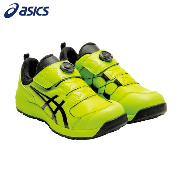 アシックス ウィンジョブCP307 BOA ネオンライム×ブラック 先芯樹脂製（1足） 各サイズ |asics アシックス安全靴|プロテクティブスニーカー|安全靴 スニーカー