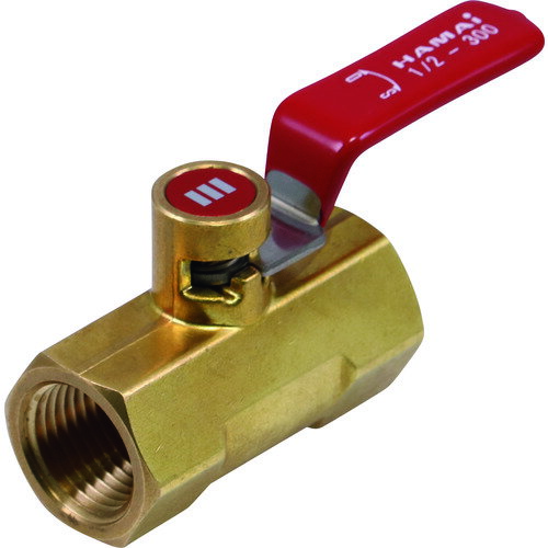 ハマイ 黄銅製ロック機能付きボールバルブ(レバー) (1個) 品番：BBS-B51-15RC