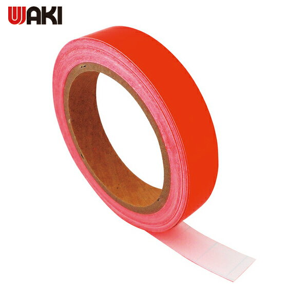 和気産業 WAKI 蛍光テープ 20mmX10m 赤 (1個) 品番：AHW026