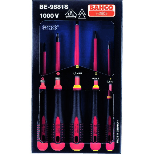 BAHCO バーコ エルゴ絶縁タイプドライバー (1S) 品番：BE-9881S