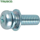 トラスコ TRUSCO ナベ頭座金組込ねじ P=4 三価白 M6×15 25本入 (ばね座金+JIS小形ワッシャー付き) (1Pk) 品番:B751-0615
