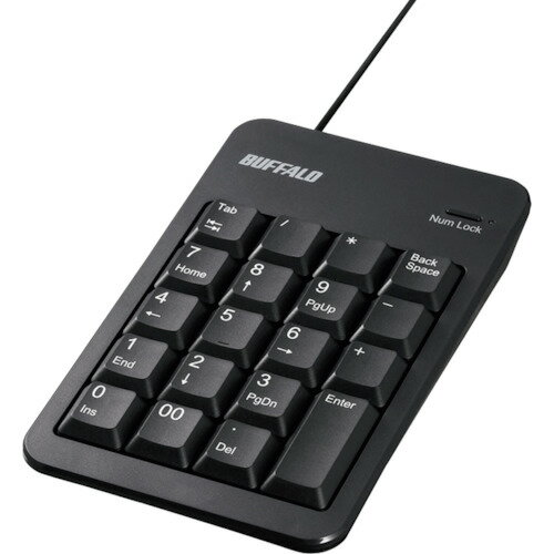 バッファロー 有線テンキーボード Tabキー付き 簡易パッケージモデル ブラック (1個) 品番：BSTK100BKZ