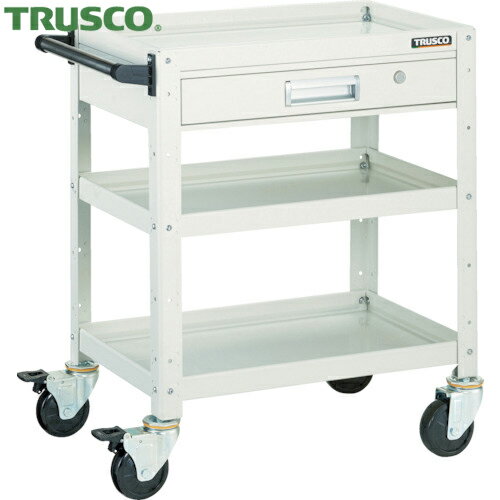 トラスコ TRUSCO ツールワゴン バーディワゴン 600X400 引出付 ホワイト (1台) 品番：BDW-763V-W