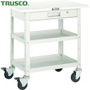 トラスコ TRUSCO ツールワゴン バーディワゴン 750X500 引出 天板付 ホワイト (1台) 品番:BDW-772TV-W