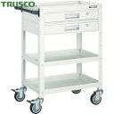 トラスコ TRUSCO ツールワゴン バーディワゴン 600×400 引出2段付 ウレタン車輪 ホワイト (1台) 品番:BDW-963V2U-W