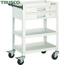 トラスコ TRUSCO ツールワゴン バーディワゴン 600X400 引出2段付 ホワイト (1台) 品番:BDW-963V2-W