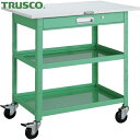トラスコ TRUSCO ツールワゴン バーディワゴン 750X500 引出 天板付 ヤンググリーン (1台) 品番:BDW-972TV-YG