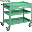 トラスコ TRUSCO ツールワゴン バーディワゴン 750X500 引出付 ウレタン車輪 ヤンググリーン (1台) 品番:BDW-773VU-YG
