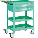 トラスコ TRUSCO ツールワゴン バーディワゴン 750×500 引出2段付 ウレタン車輪 ヤンググリーン (1台) 品番:BDW-973V2U-YG