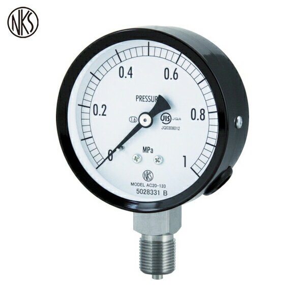 長野 普通形圧力計(A枠立形・φ75・G3/8B・0.0〜1.60Mpa) (1個) 品番：AC20-133-1.6MP