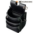 フジ矢 FUJIYA 腰袋3段(黒金 KUROKIN クロキン)LIGHT PU LEATHER SERIES (1個) 品番:AB-23BG