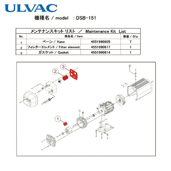 ULVAC(Хå) ݥѥƥʥ󥹥å DSB-151 (1) ֡DSB-151 MAINTENANCEKIT