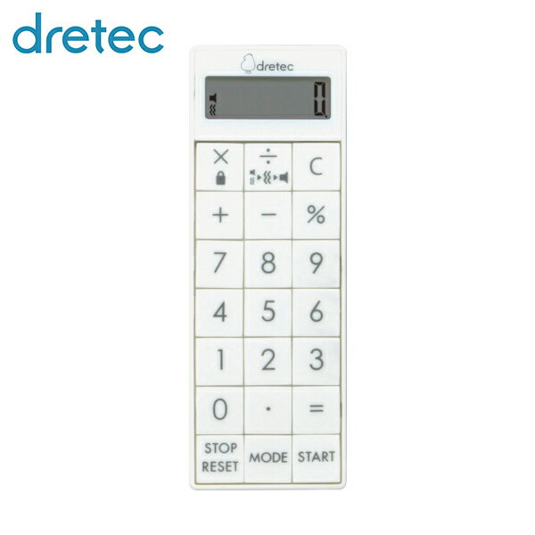 dretec 時計付電卓バイブタイマー (1台) 品番：CL-126WT