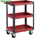 トラスコ TRUSCO ツールワゴン イーグルワゴン 600X400XH880 深型3段 レッド/ブラック (1台) 品番:EGW-963F3-RBK(4)
