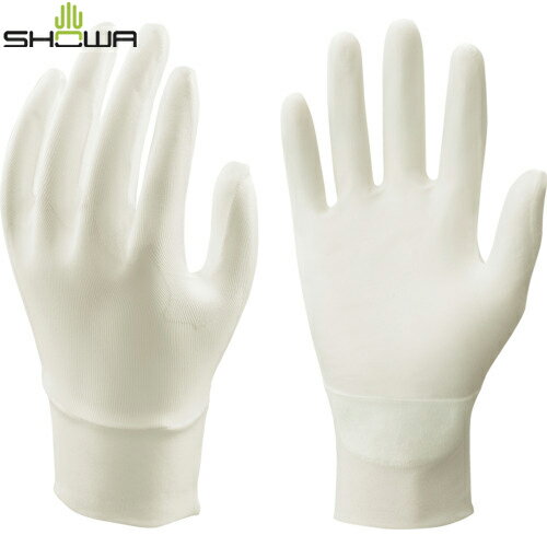 ショーワグローブ すべり止め 作業手袋 ウレタン背抜き手袋 E0200 ナノテクリーンPC 10双入 ホワイト Mサイズ (1袋) 品番:E0200-M