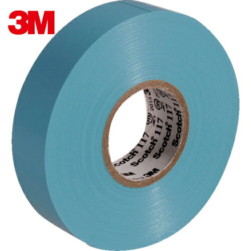 3M(スリーエム) ビニールテープ 117 水色 19mmX20m 10巻入り (1Pk) 品番：117 L/B 20 10P
