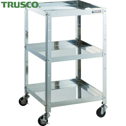 トラスコ クリーンラビット 75φ導電車SUS金具 750×500×H880 3段 (1台) CRB-973SD