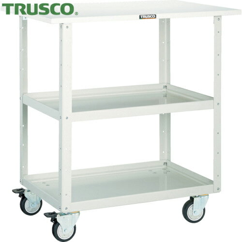 トラスコ TRUSCO ツールワゴン イーグルワゴン 750X500 天板付 ウレタン4輪自在 ホワイト (1台) 品番：..