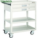 トラスコ TRUSCO ツールワゴン イーグルワゴン 600×400 2段引出付 ウレタン4輪自在 ホワイト (1台) 品番:EGW-963V2UJ-W