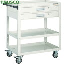 トラスコ TRUSCO ツールワゴン イーグルワゴン 600×400×H880 2段引出付 ウレタン車輪 ホワイト (1台) 品番:EGW-963V2U-W