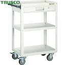 トラスコ TRUSCO ツールワゴン イーグルワゴン 600X400XH880 引出付 4輪自在 ウレタン車輪 ホワイト (1台) 品番:EGW-963VUJ-...
