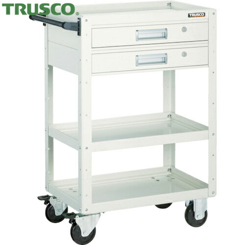 トラスコ TRUSCO ツールワゴン イーグルワゴン 750X500XH880 引出2段付 ホワイト (1台) 品番：EGW-973V..