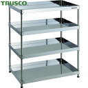 トラスコ TRUSCO ステンレス製ワゴン クリーンフェニックスワゴン SUS430 ラック型 W900×D600×H1092 4段 (1台) 品番:CPE4-...