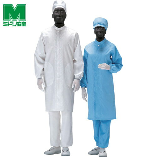 ミドリ安全 男女共用コート クリーンウェア ホワイト LL (1着) 品番:C3560W-LL