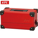 KTC 京都機械工具 スチール製工具箱 両開きメタルケース(レッド) 間口440×奥行233×高さ230mm (1個) 品番:EK-10AR3