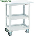 トラスコ TRUSCO ツールワゴン ドルフィン 高さ調節式 天板付 ウレタン車輪 ヤンググリーン (1台) 品番:DLWS-A973TU-YG