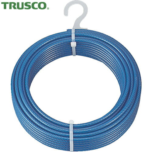 TRUSCO(トラスコ) メッキ付ワイヤーロープ PVC被覆タイプ Φ8(10)mmX50m (1巻) 品番：CWP-8S50