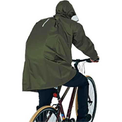 カジメイク 雨具 合羽 カッパ レインスーツ 7590 バッグインコート オリーブ M (1着) 品番：7590-58-M