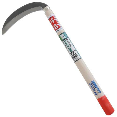 千吉 鋼付ステン 片刃薄鎌 角度付 180MM 【何個でも送料据え置き！】