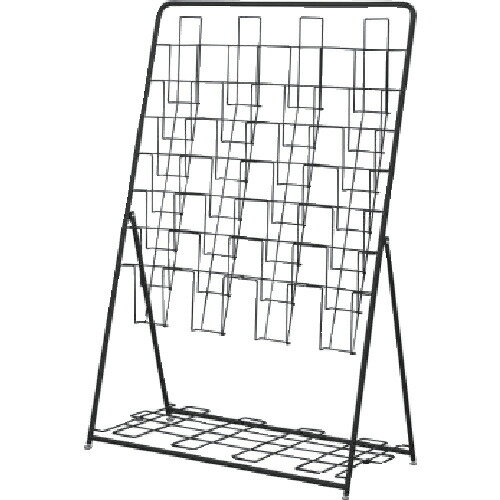 アールエフヤマカワ パンフレットスタンド7段 4列 ブラック (1台) 品番：RFPFSQUBK
