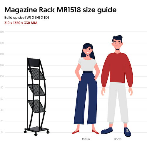 WRITEBEST パンフレットスタンド 310×330×1350 (1台) 品番：MR1518