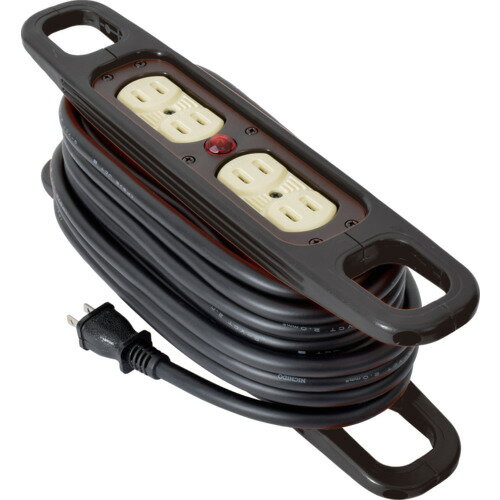 日動工業 NICHIDO 延長コード ハンドリール 100V 2芯×10m 黒 (1台) 品番：HR-104-B-O