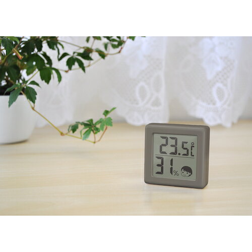 ドリテック dretec 小さいデジタル温湿度計 ダークグレー (1台) 品番：O-420DG