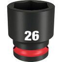 ミルウォーキー SHOCKWAVE IMPACT DUTY インパクトソケット 1/2インチ(12.7mm)角 26mm (1個) 品番:49-66-6258