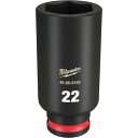 ミルウォーキー 深口ソケット SHOCKWAVE IMPACT DUTY ディープインパクトソケット 3/8インチ(9.5mm)角 22mm (1個) 品番:49-66-6163