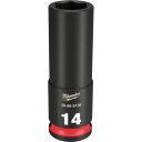 ミルウォーキー 深口ソケット SHOCKWAVE IMPACT DUTY ディープインパクトソケット 3/8インチ(9.5mm)角 14mm (1個) 品番:49-66-6156