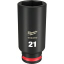 ミルウォーキー 深口ソケット SHOCKWAVE IMPACT DUTY ディープインパクトソケット 3/8インチ(9.5mm)角 21mm (1個) 品番:49-66-6162