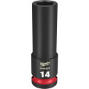ミルウォーキー 深口ソケット SHOCKWAVE IMPACT DUTY ディープインパクトソケット 1/2インチ(12.7mm)角 14mm (1個) 品番:49-66-6275
