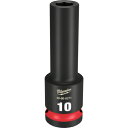 ミルウォーキー 深口ソケット SHOCKWAVE IMPACT DUTY ディープインパクトソケット 1/2インチ(12.7mm)角 10mm (1個) 品番:49-66-6271