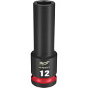 ミルウォーキー 深口ソケット SHOCKWAVE IMPACT DUTY ディープインパクトソケット 1/2インチ(12.7mm)角 12mm (1個) 品番:49-66-6273