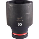 ミルウォーキー 深口ソケット SHOCKWAVE IMPACT DUTY ディープインパクトソケット 1インチ(25.4mm)角 65mm (1個) 品番:4932480438