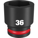 ミルウォーキー SHOCKWAVE IMPACT DUTY インパクトソケット 3/4インチ(19mm)角 36mm (1個) 品番:49-66-6374