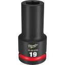 ミルウォーキー 深口ソケット SHOCKWAVE IMPACT DUTY ディープインパクトソケット 3/4インチ(19mm)角 19mm (1個) 品番:49-66-6394